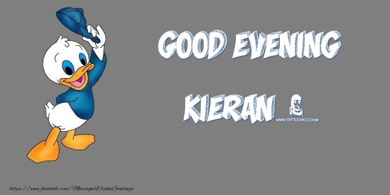 Greetings Cards for Good evening - Animation | Good Evening Kieran